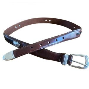 ONYX By BRIGHTON Brown and Black Leather Golf Medallions Men’s Belt Size 32
